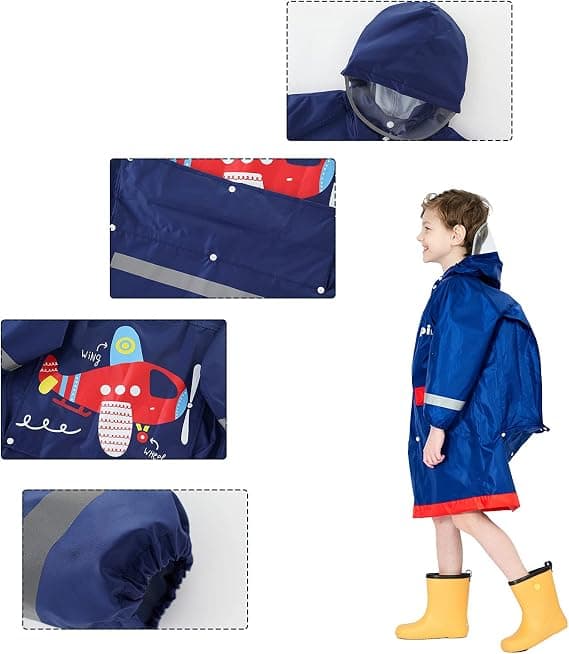 1-pack, Barnregnrock Poncho Jacka Flickor Pojkar Vattentät Poncho