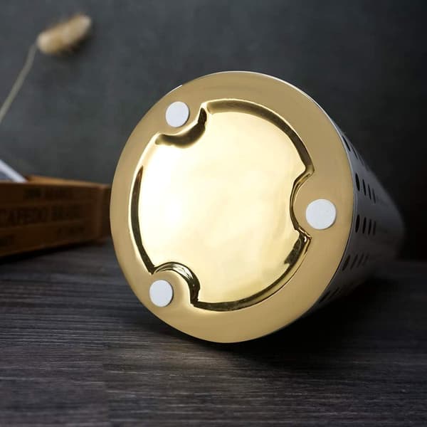 Blomvas 24,5 cm keramik vit guld dekorativ design
