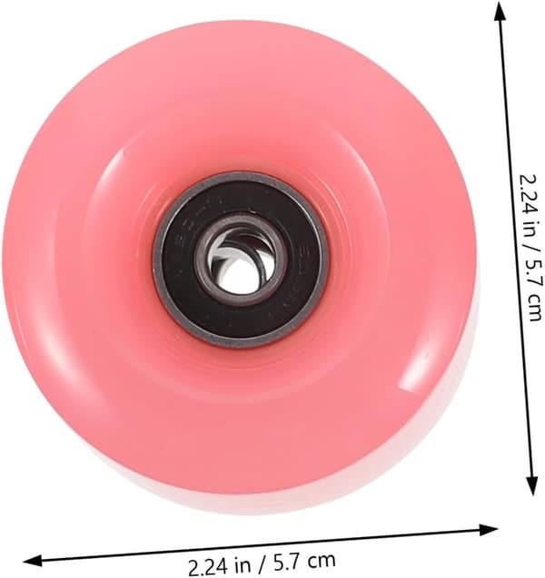 Rulleskøjtehjul til udendørs brug, 4 stk. af PU og metal, pink