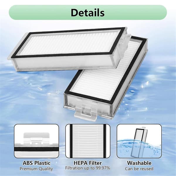 4-pak Vaskbart Filter til , +, Max, Max+, Q5 Pro, Q5 Pro+, Q8 Max, Q8 Max+ Robotstøvsuger HEPA Filter