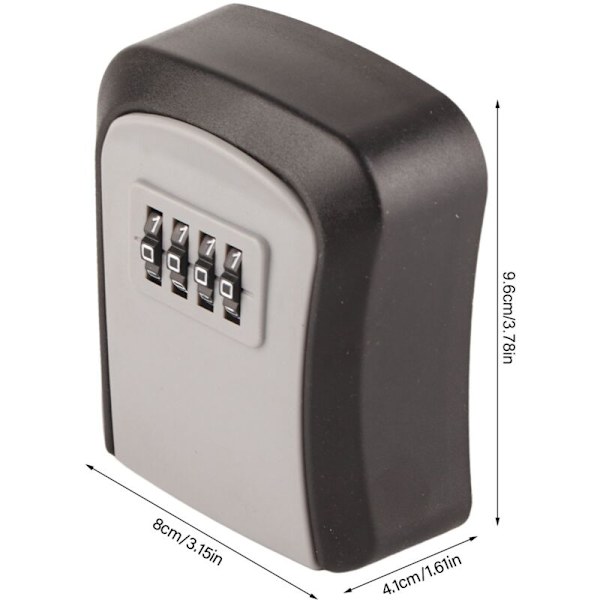 ABS Wall Mounted Combination Lock Box, 4-Digit Waterproof Key Storage Lock with 5 Key Capacity Grey