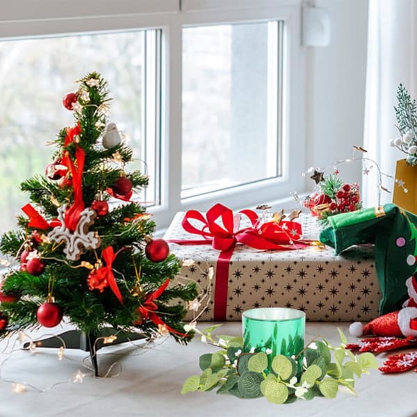 4 kunstige lysringe, mini-grankranse til jul, bryllup, boligindretning