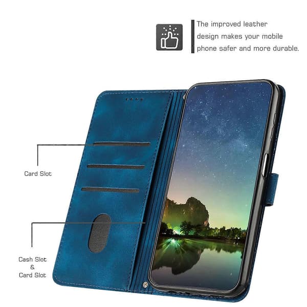 Dream Triangle Lær Telefondeksel med Lang Snor For HMD Pulse Pro [DB] Blå Blue