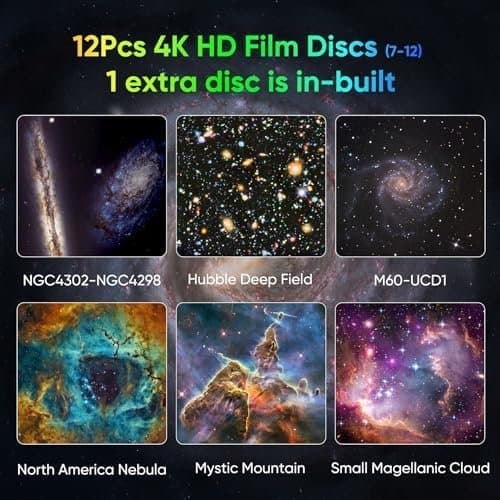 Star Projector with 12 Different Galaxy Patterns White white