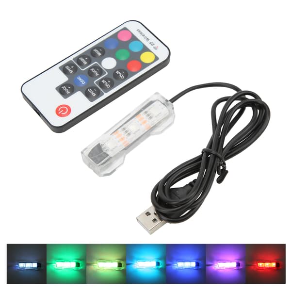 LED Aquarium Lamp Micro Landscape Aquarium Remote Control Lamp for Medium Small Aquariums with Hexagonal Square Blocks Black Line