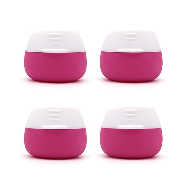4 st 20 ml Silikon Reseförpackning Medicinförvaringslåda Roseröd