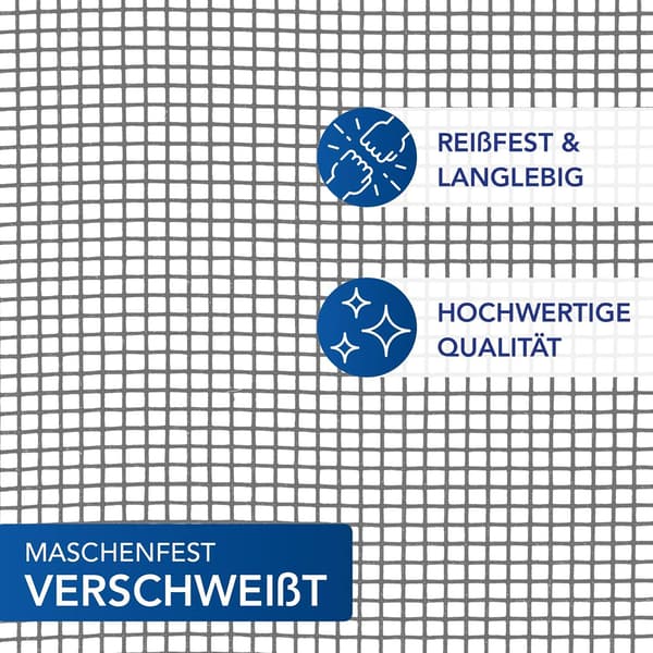 Myggenet Insektsskærm - Transparent Glasfibervæv, UV-resistent, Sælges pr. meter - 200cm, Grå