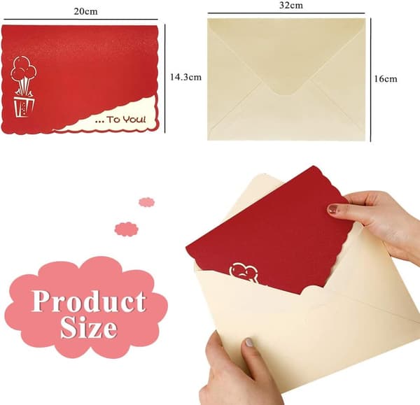 3D pop-up fødselsdagskort til hende far mor mand kone, foldet fødselsdagskort