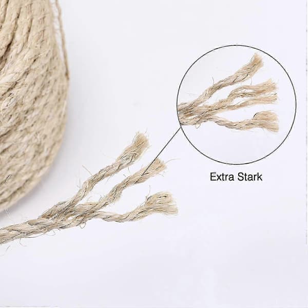 Sisal Rope Cat Tree Rope, 6mm (50M) Replacement Rope Jute Rope, as Cat Accessories Cat Rope, Repair or Replace Cat Tree, Scratching Post, Cat Towe