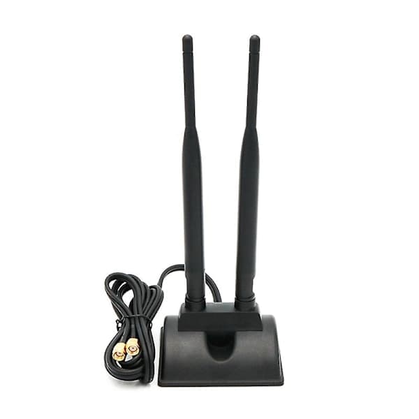 2,4 GHz 5 GHz Dual Band Wifi Antenne, Rp-sma Han Antenne Magnetisk Base til PC