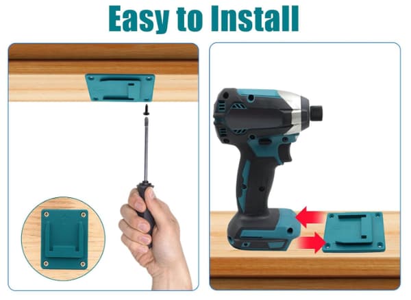 10-pack väggmonterade verktygshållare för Hitachi Hikoki Metabo HPT 18V 36V Garage Verkstadsförvaring Grön