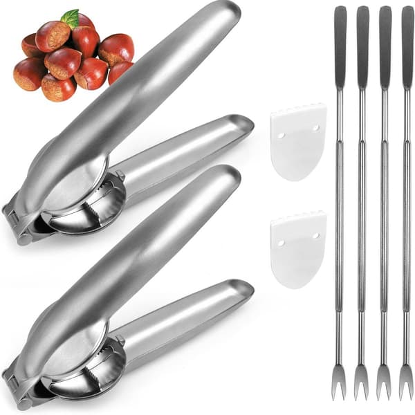 Nutcracker Chestnut Clip, 2-pack 304 Stainless Steel, Nutcracker for Walnuts & Dried Fruit, Kitchen Utensils