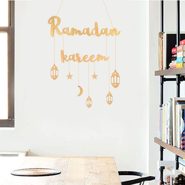 Eid Mubarak Ramadan Kareem Hängande alfabetshänge GULD
