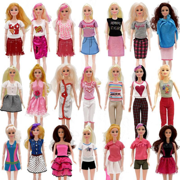 21 kpl 30 cm Barbie-nuken vaatteita Prinsessavaatteita Nuken mekkoja (Satunnainen)