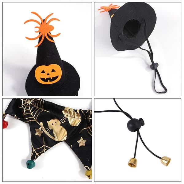 Kat Heks Halloween Kostume, Hundehalsbånd og Heksehat til KLB