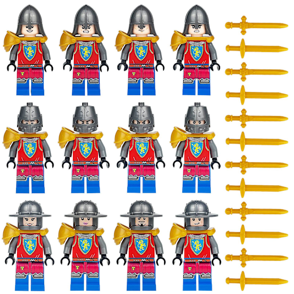 Knights Warrior Soldat Minifigur Byggeklosser Barneleker Sett H
