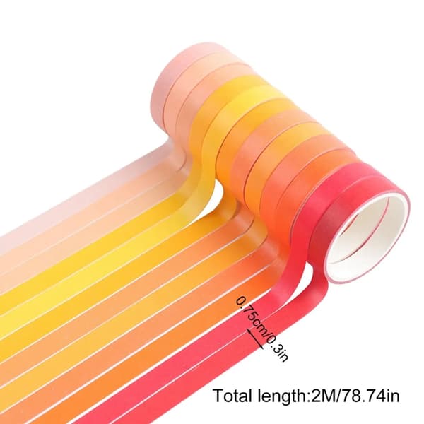 48 Rolls Rainbow Washi Tape Set, Decorative Tape for Scrapbook, Art, Crafts
