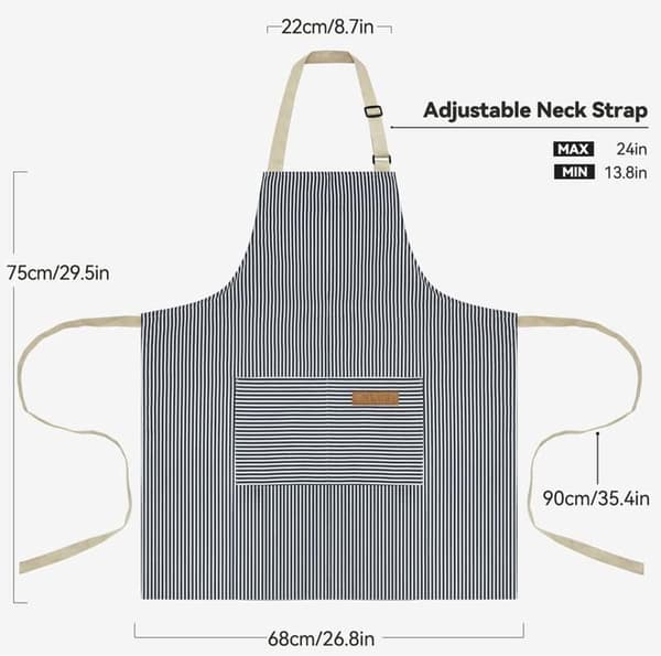 Apron - 2 Pcs Professional Cooking for Women and Men Catering Easily Adjustable BBQ Ceramic Aprons Soft Chef with 2 Pockets Blue/Pink_yu