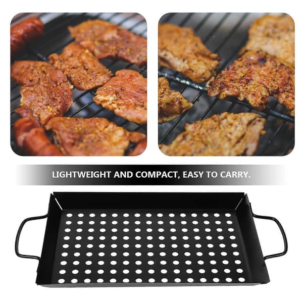 Grillpanne for husholdningsbruk Non-stick BBQ Grillbrett Grillplate med store hull