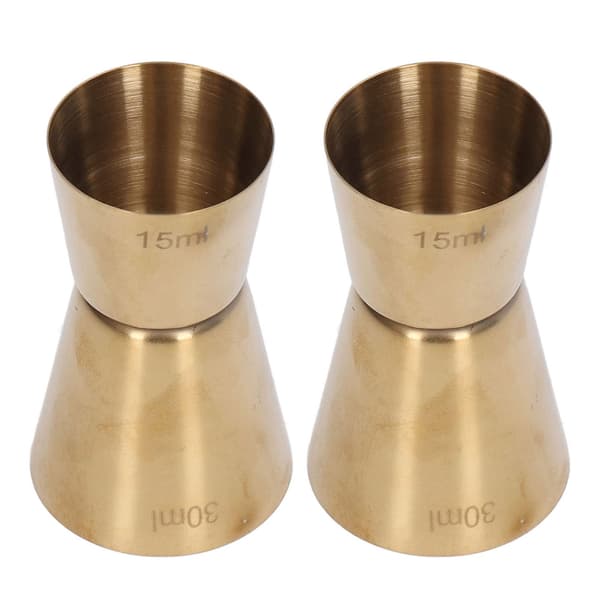 Dobbelt Hoved Cocktail Jigger Rustfrit Stål Guld Vin Jigger Bar Målebæger til Restaurant Fest 15/30ml