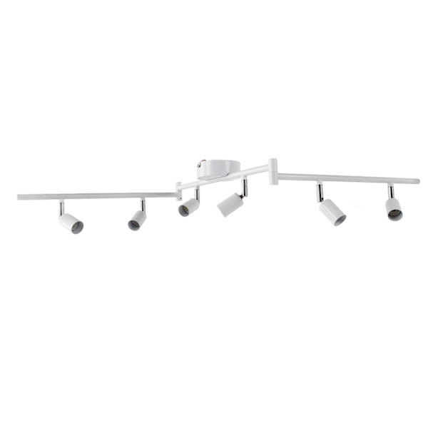 Track System Rotatable Lamp Head 6-Way Ceiling Spotlight GU10 Socket 85-265V White