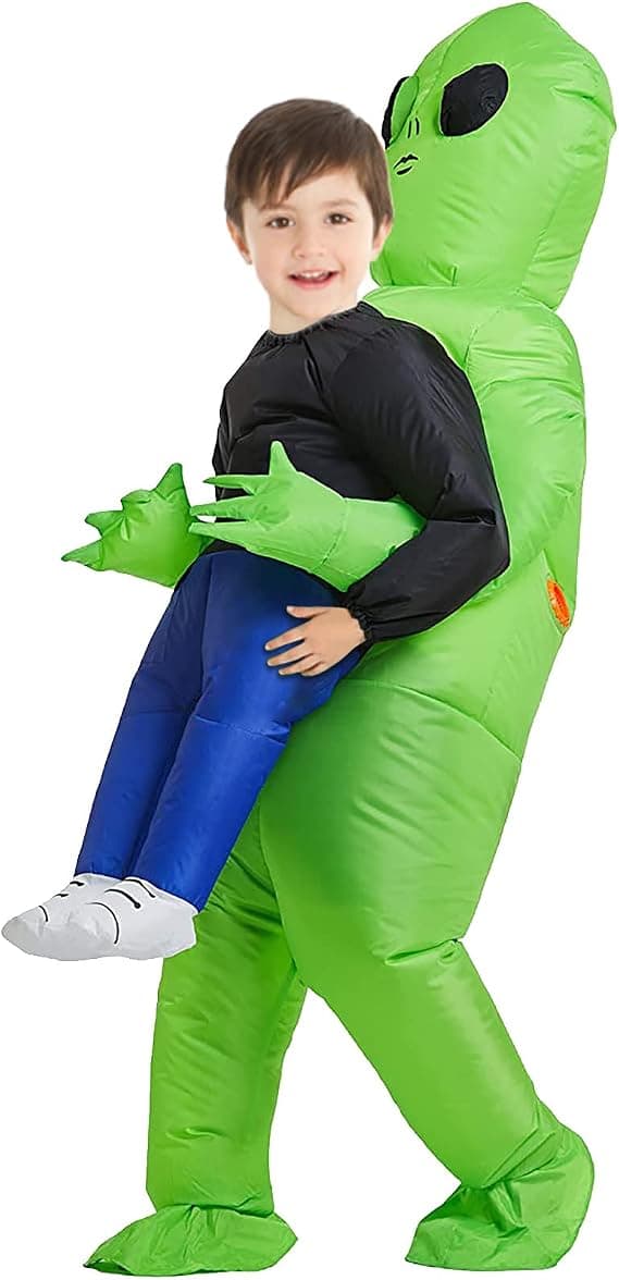 Oppustelig dinosaur-alien-dragt (børneversion), alien-udklædning voksne mænd sjov