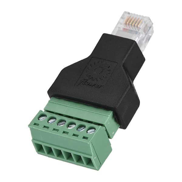 Ethernet RJ12 6P6C Han til 6-bens skrueterminaladapterstik
