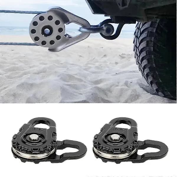 2X RC Bil Metall Kraftig Vinsch Snatch Block För