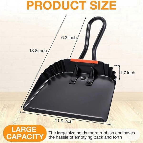30 cm teollinen metallinen lapiokauha kahvalla