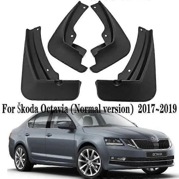 4 stk. bilstænklapper til Skoda Octavia MK3 2017 2018 2019 Anti-stænk stænkskærme stænklapper foran baghjul biltilbehør almindelig version