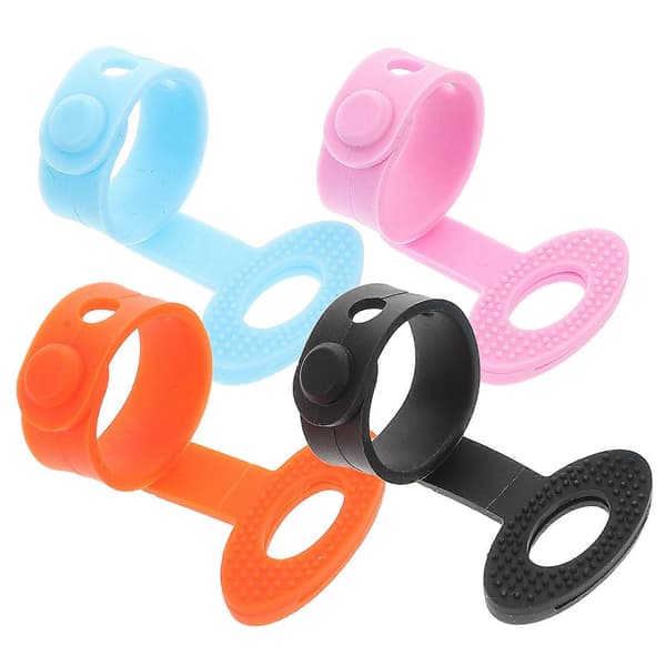 Plectrum Holder Guitar Finger Picks Silicone Finger Protectors Beginner Strumming Aid Easy Storage 4 pcs