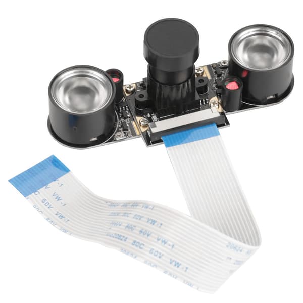 1 stk 5MP kameramodulkort 72° med nattsyn LED-fylllys for Raspberry Pi B 3/2