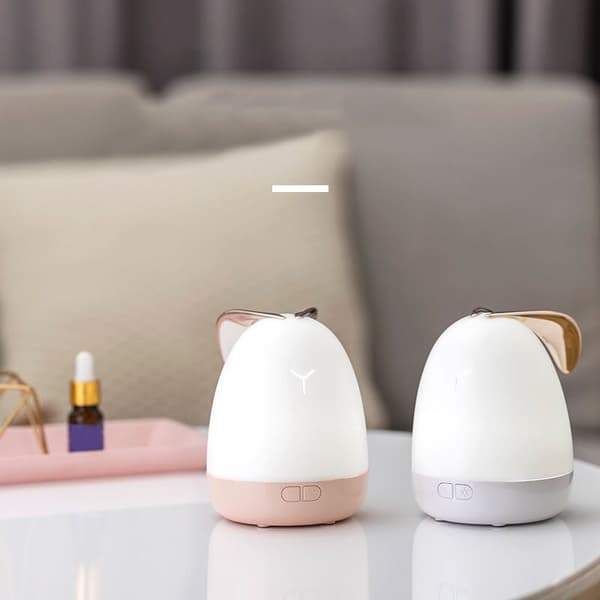 Aromaterapi-lampe søt barn LED nattlys dekompresjon soverom søvn bærbar nattlampe julegave hvit+rosa