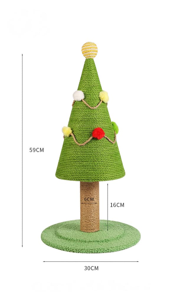 Cat Scratching Tree Pine Cedar Christmas Cat Tree for Adult Large Cats Scratching Tree Cute Toy Kitten Kitty Sisal Scratching Tree