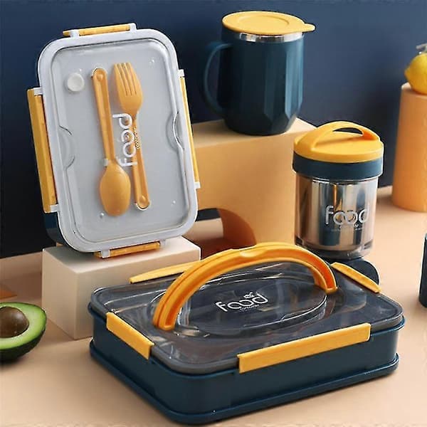 Bento Box Rustfri Matboks Matvarmer Lekkasjesikker Frokost Lunsjboks For Barn Med Rom