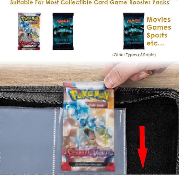 Booster Pack-mappe, rummer 48 Booster Packs, 4-lommers Booster Pack-holder med 12 sider, Display Protector