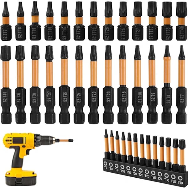 26 stk T7-T40 Slag Torx Bits Sæt Skruetrækker Borebits Sikkerhed Tamper-proof