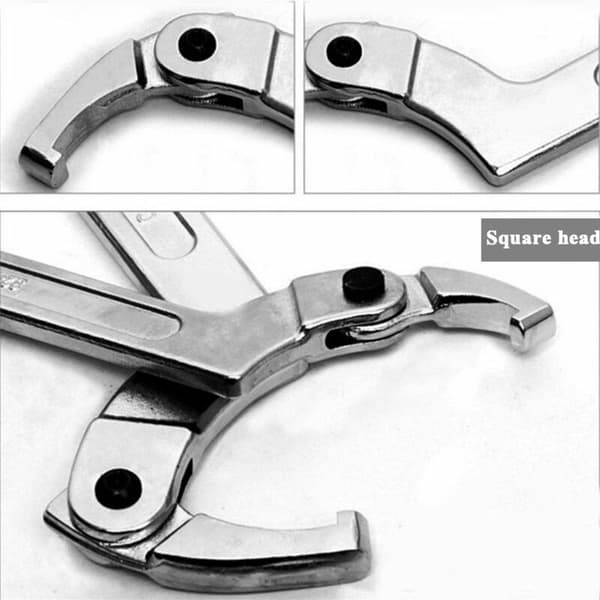 Adjustable Chrome-Vanadium Hook Wrench C-Spanner Tool 19-51mm - Square Head 1 KLB