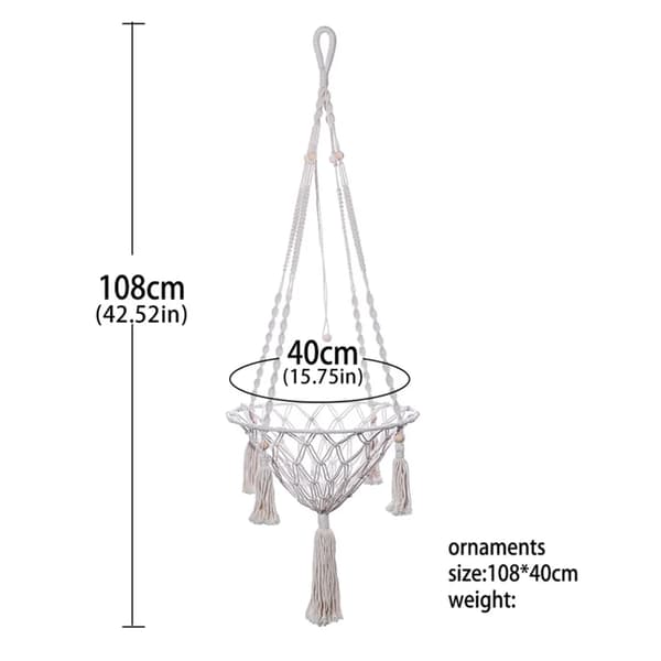 108*40CM Cat Hammock, Macrame Hanging Swing Cat Bed Dog Bed, Hanging Pet Bed Without Cushion