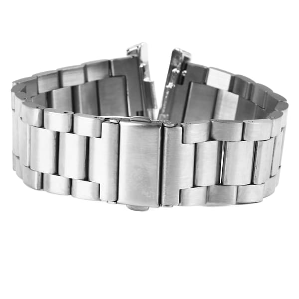 Smartwatch band with double snap clasp 3 beads stainless steel replacement strap for Mi Band 8 Pro Silver