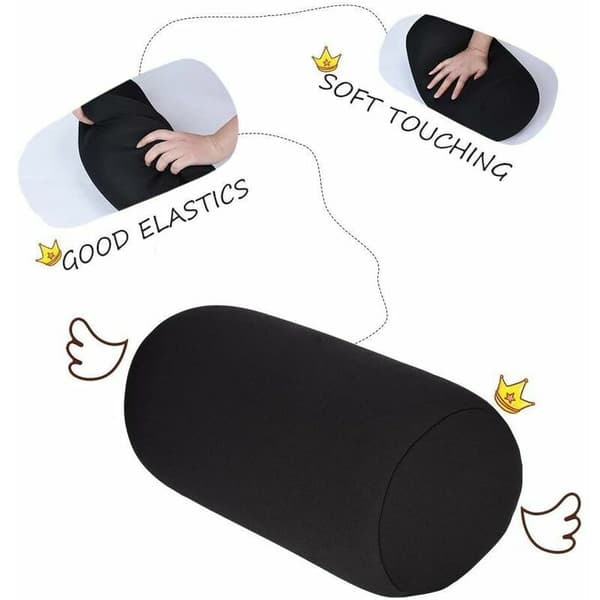 Mikro Mini Rullepude Bil Sofa Pude Kontorrejse Pude 29x16cm (Farve: Sort)