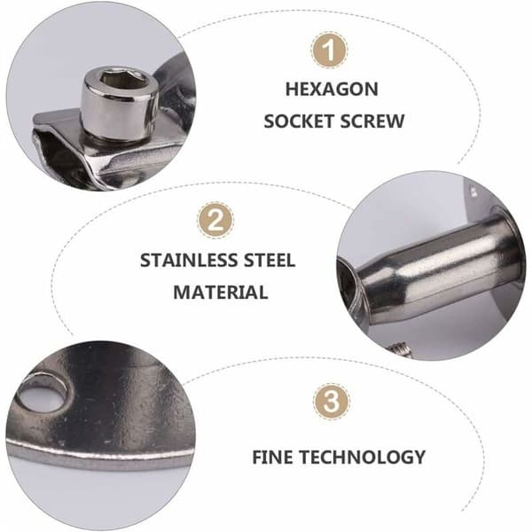 5 Pcs Adjustable Stainless Steel Pipe Supports, Wall Mounted Pipe Brackets, Strong, Stable for Diameter 32-34 mm, for Fixing Pipes, Tubes, Rods, etc.