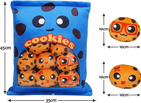 Snack-pehmolelu, irrotettava (8 sinistä keksiä)