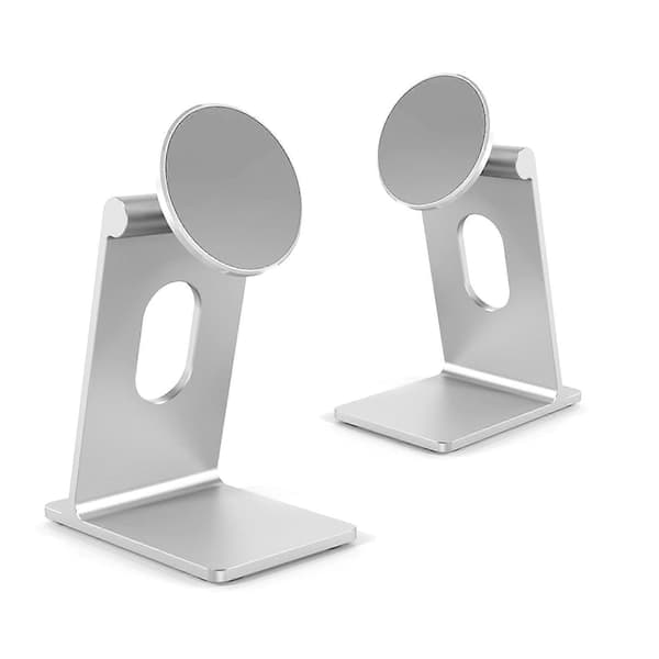 Magnetisk Telefonholder Stand Robust Bordstand Skridsikker Mobiltelefonholder Sølv Sølv Silver