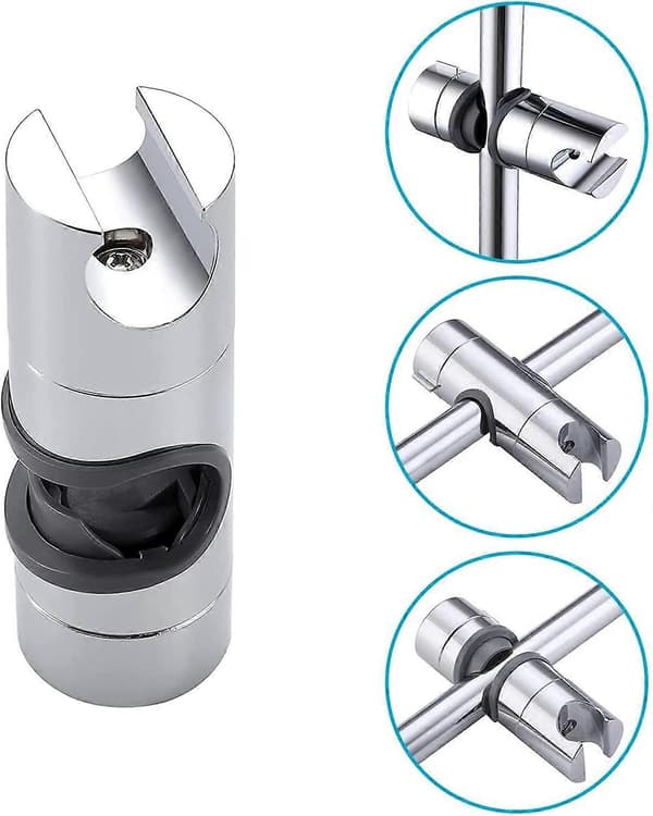 Dusjhodeholder 18-25 mm for dusjstang, Erstatningsklemme for baderom, ABS Krom (Sølv) db