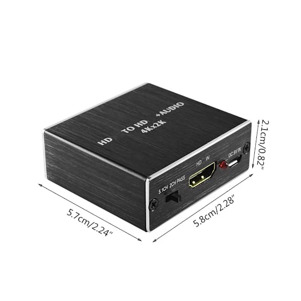 til HDMI Audio Extractor Splitter 4Kx2K/3D til HDMI Audio Splitter Stereo med strøm til HDMI Audio Adapter til HD