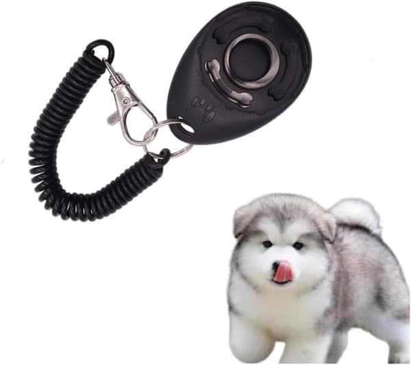 Dog Training Clicker with Large Button - Black, for Professional Pet Training (Dogs, Cats, Birds, Horses)