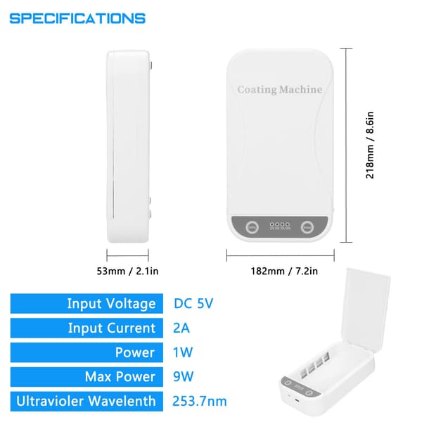 Multifunktionell UV-steriliseringsbox med dubbla USB-laddningsportar för snabb desinfektion Vit Vit White