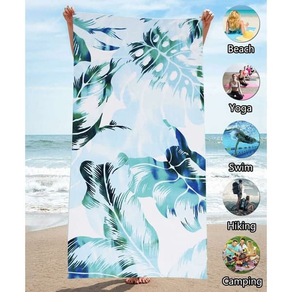 Microfiber Beach Towel XXL Anti-Sand Super Absorbent Palm 180x90cm