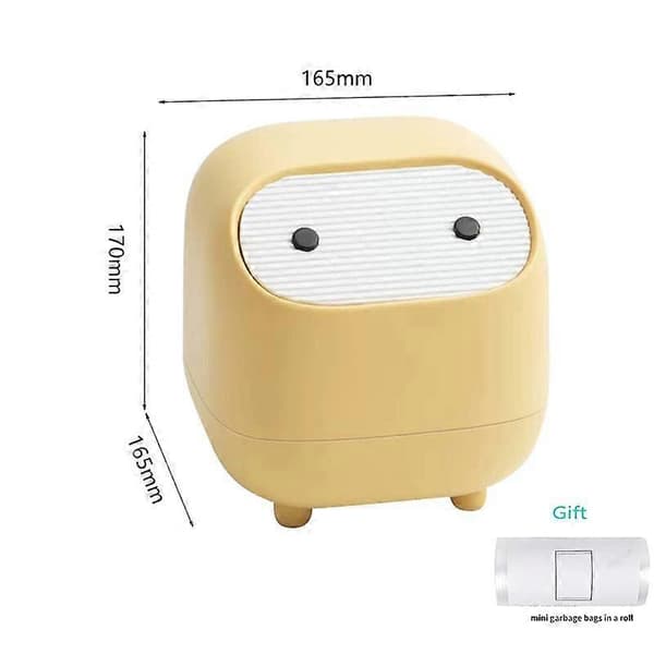 Small Desktop Trash Can with Lid for Desk Cute Mini Waste Bins Green Press Top Wastebasket